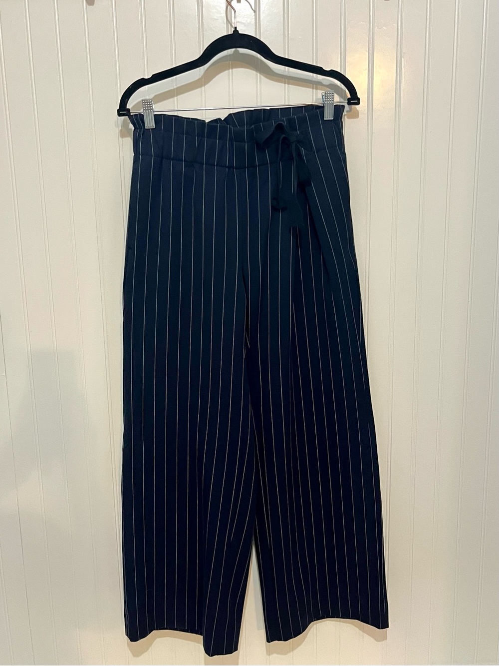 Banana Republic International Collection Japan Navy Pinstripe Wide Dress Pants